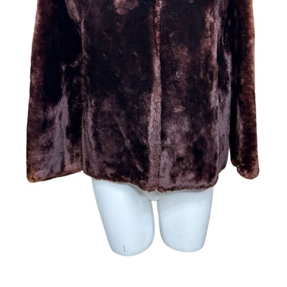 Vintage brown fur jacket with 3/4 sleeve size S - Picture 4 of 14